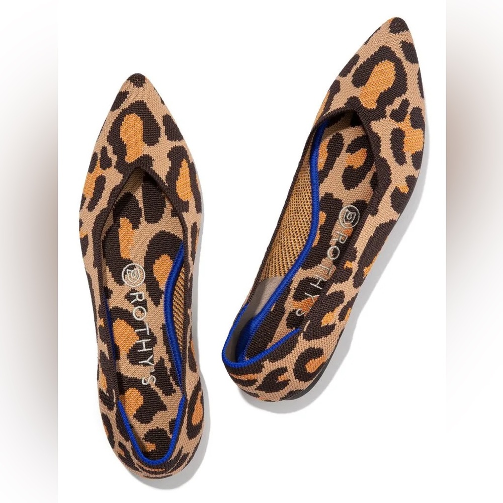 Rothy's The Point Flat Big Cat Animal Leopard Print 9 Office Teacher Casual